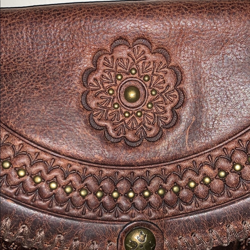 BNWT Brown Leather Crossbody Beaumont Style Bag by Patricia Nash - Picture 6 of 14